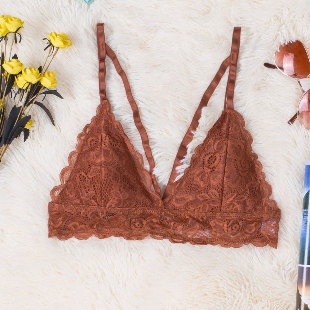 Dreamkue Copper Adjustable Strappy Lace Bralette - Picture 6 of 16